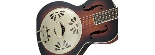 Gretsch G9240 Alligator Round-Neck, Mahogany Body Biscuit Cone Resonator Guitar, 2-Color Sunburst