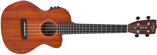 Gretsch G9121 A.C.E. Tenor Ukulele w/ Gig Bag, Ovangkol Fingerboard, Acoustic-Cutaway-Electric, Fishman Kula Pickup, Honey Mahogany Stain