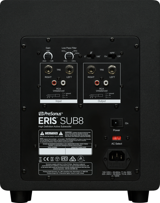 PreSonus Eris Sub8 Studio Subwoofer - Black