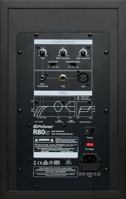 PreSonus R80 V2 Studio Monitor - Black