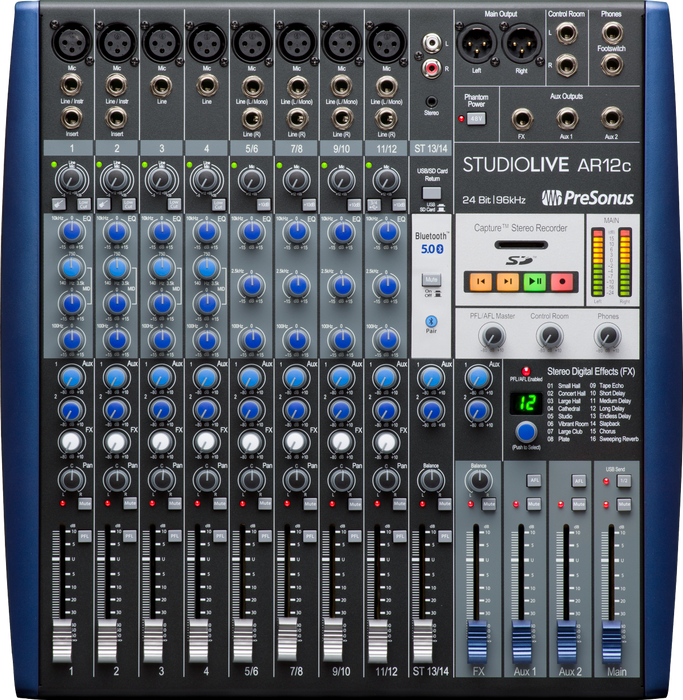 PreSonus StudioLive AR12c Analog Mixer - Blue