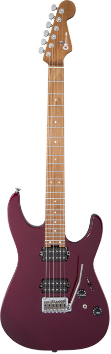 Charvel USA Select DK24 HH 2PT CM, Caramelized Flame Maple Fingerboard, Oxblood