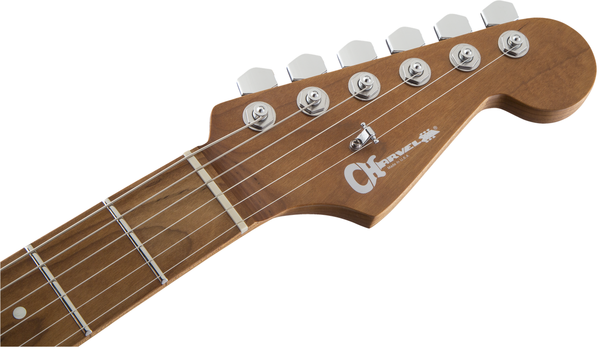 Charvel USA Select DK24 HH 2PT CM, Caramelized Flame Maple Fingerboard, Oxblood