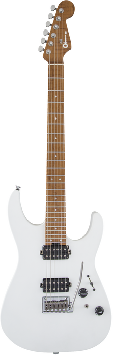 Charvel USA Select DK24 HH 2PT CM, Caramelized Flame Maple Fingerboard, Satin White