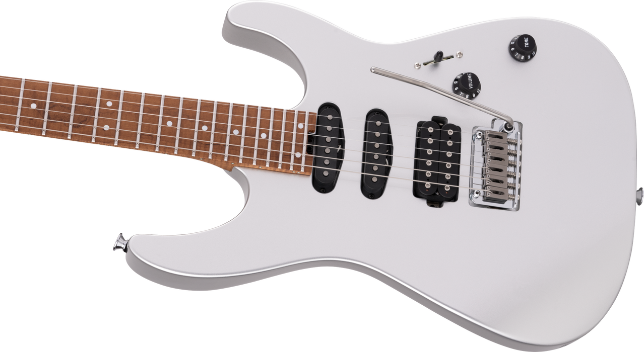 Charvel USA Select DK24 HSS 2PT CM, Caramelized Maple Fingerboard, Quicksilver