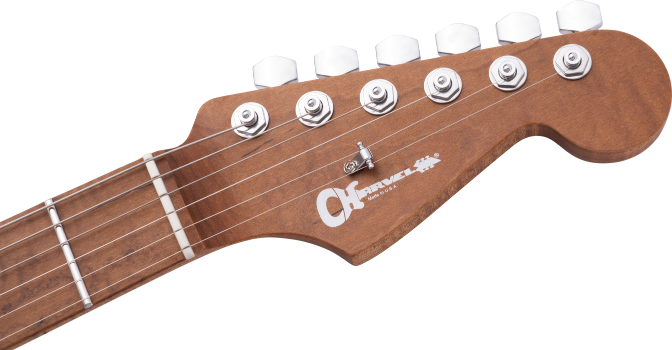 Charvel USA Select DK24 HSS 2PT CM, Caramelized Maple Fingerboard, Quicksilver