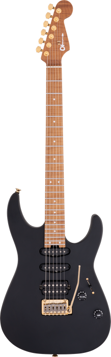 Charvel USA Select DK24 HSS 2PT CM, Caramelized Maple Fingerboard, Satin Black