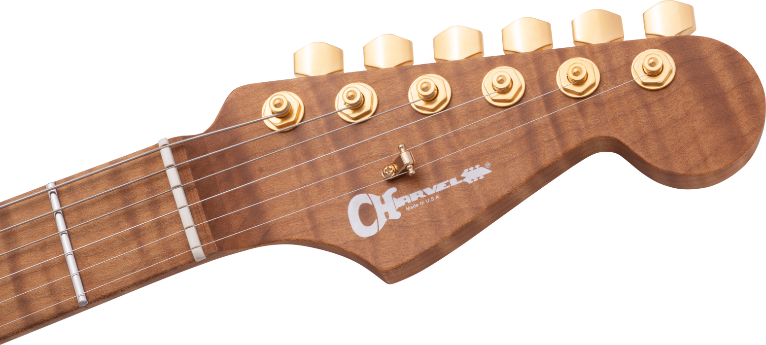 Charvel USA Select DK24 HSS 2PT CM, Caramelized Maple Fingerboard, Satin Black