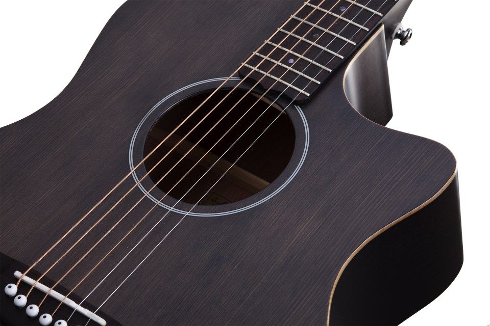 Schecter Deluxe Acoustic Satin See Through Black