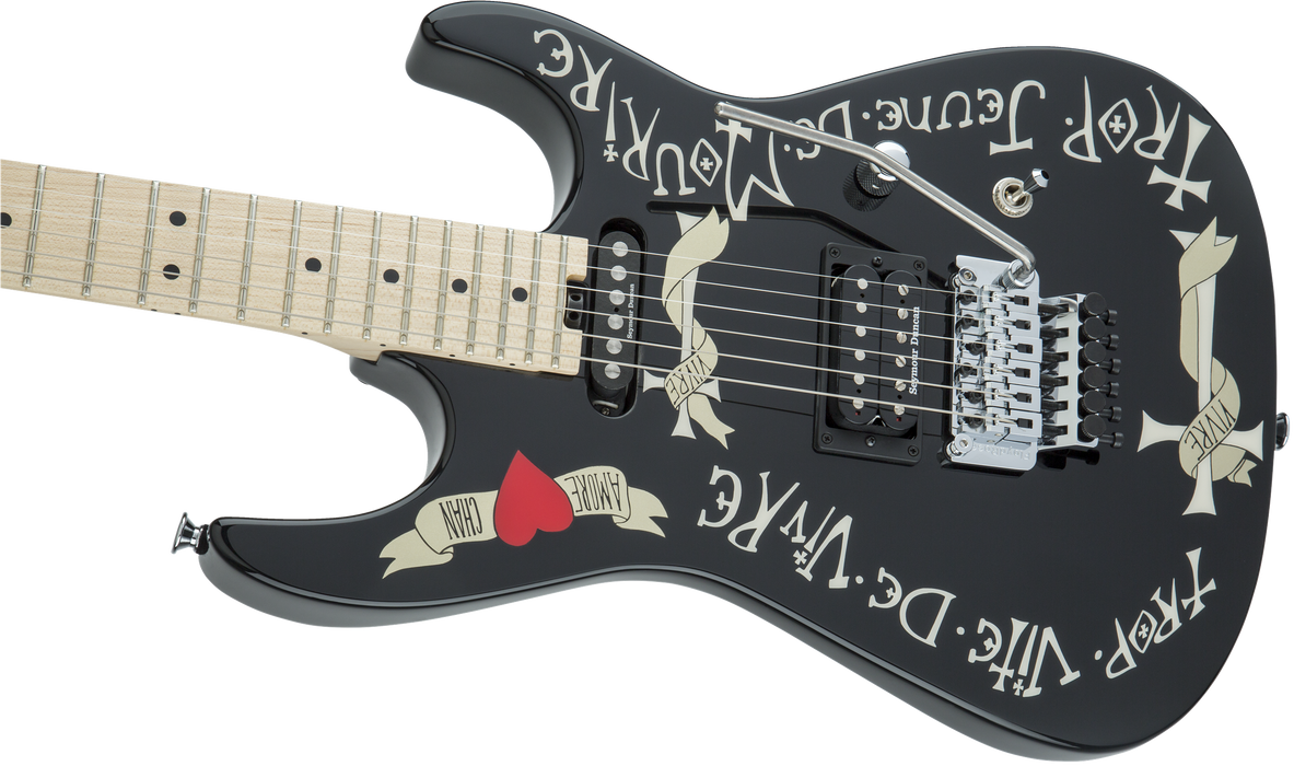 Charvel Warren DeMartini USA Signature Frenchie, Maple Fingerboard, Gloss Black w/ Frenchie Graphic