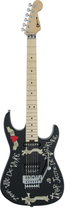 Charvel Warren DeMartini USA Signature Frenchie, Maple Fingerboard, Gloss Black w/ Frenchie Graphic