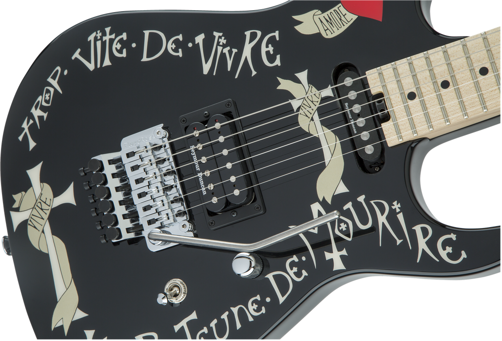 Charvel Warren DeMartini USA Signature Frenchie, Maple Fingerboard, Gloss Black w/ Frenchie Graphic