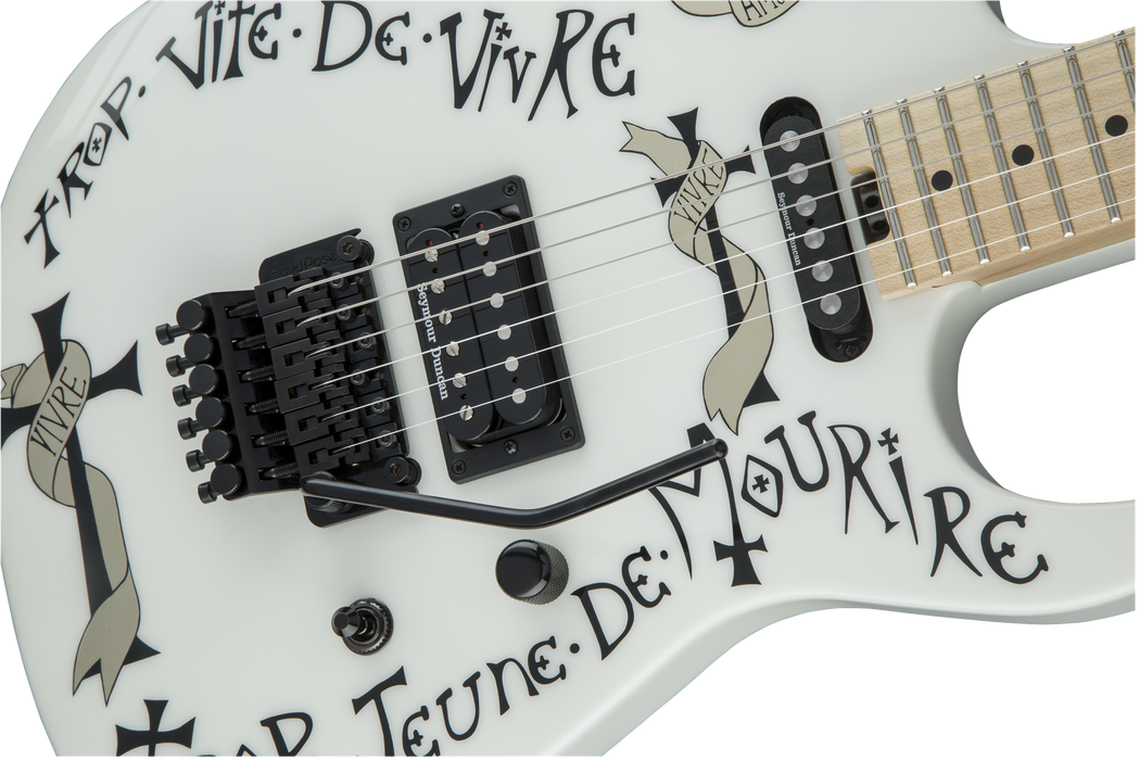 Charvel Warren DeMartini USA Signature Frenchie, Maple Fingerboard, Snow White w/ Frenchie Graphic
