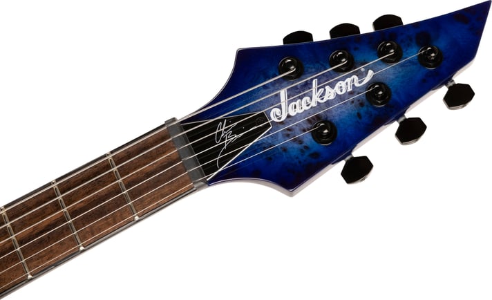 Jackson Pro Series Signature Chris Broderick Soloist HT6P, Laurel Fingerboard, Transparent Blue