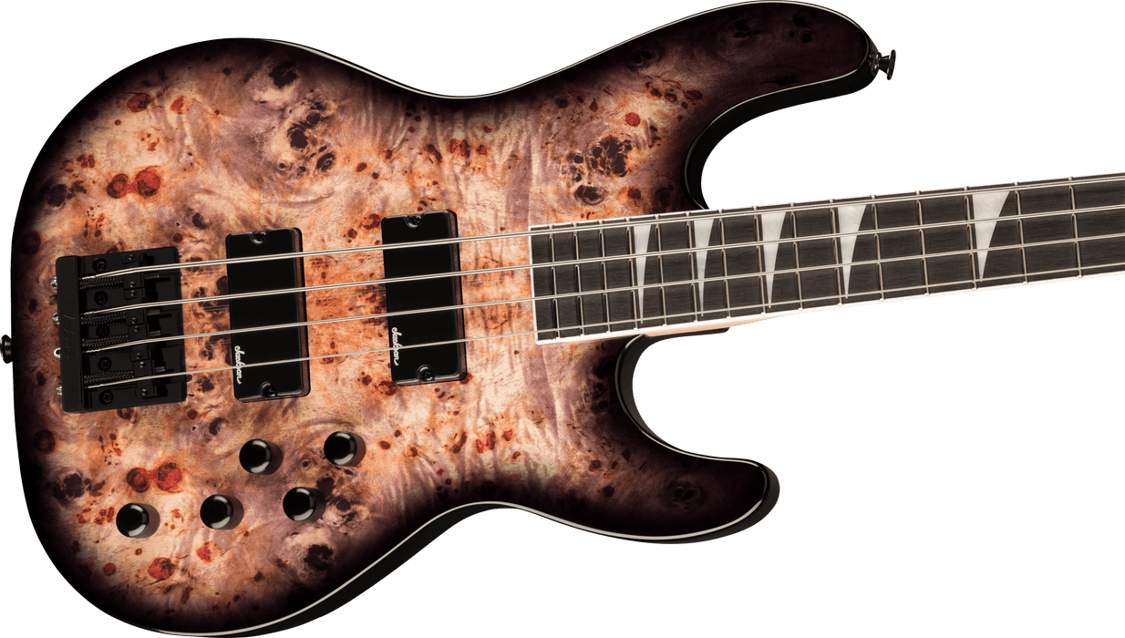 Jackson S Series Concert Bass CB JS3P, Amaranth Fingerboard, Transparent Black Burst