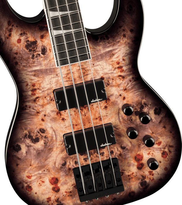 Jackson S Series Concert Bass CB JS3P, Amaranth Fingerboard, Transparent Black Burst