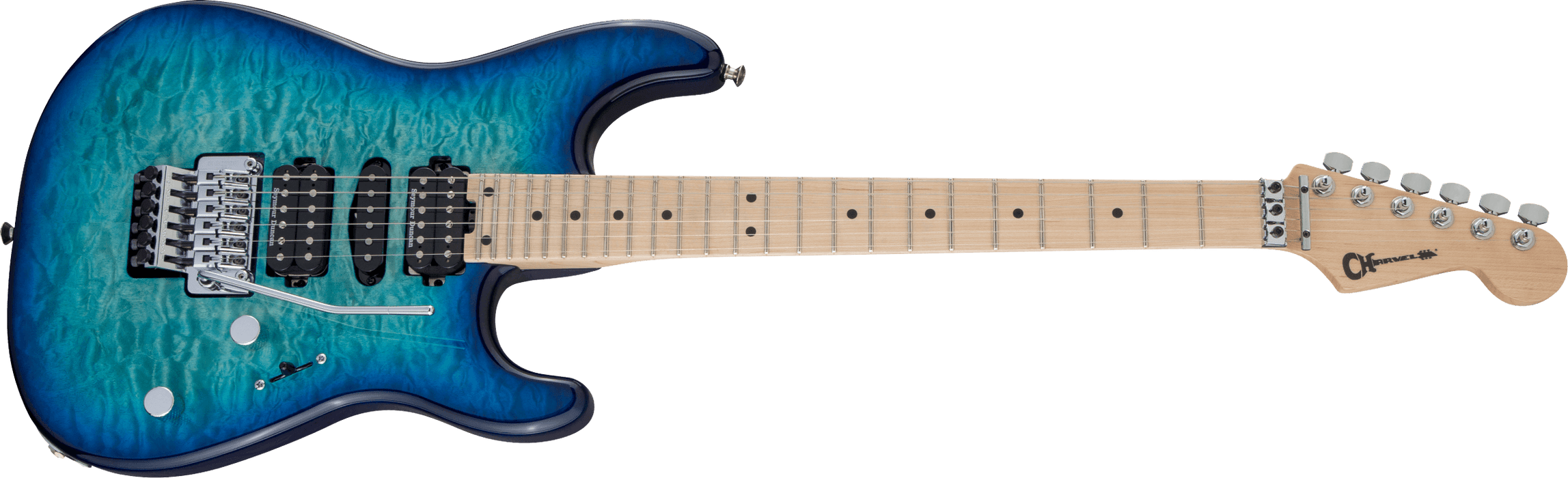 Charvel MJ San Dimas Style 1 HSH FR M QM, Maple Fingerboard, Caribbean Burst