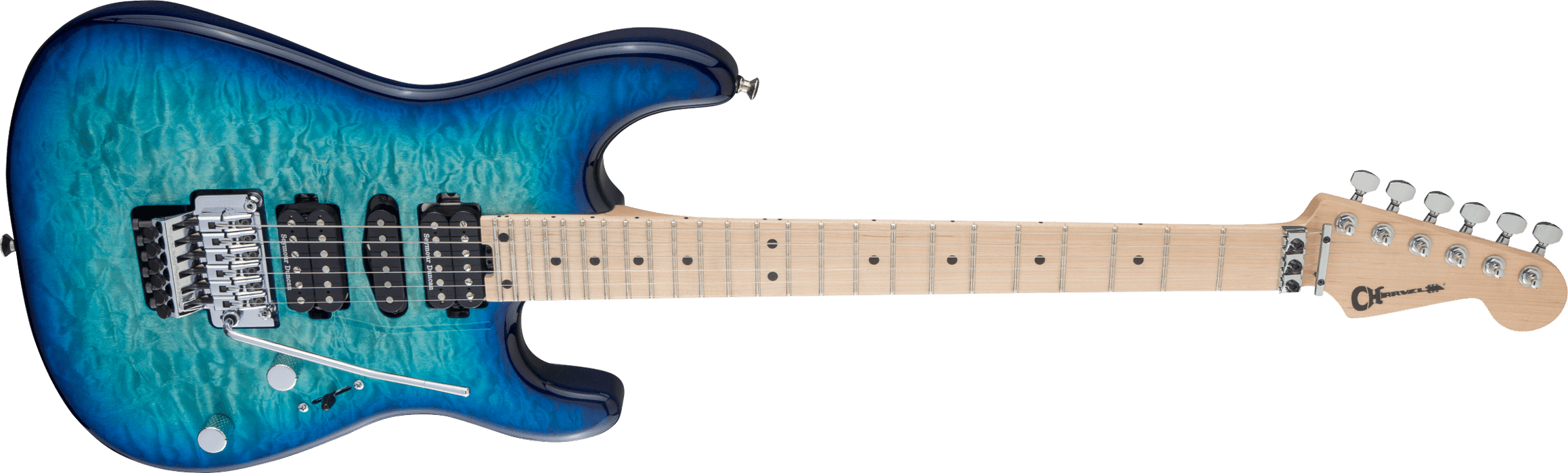 Charvel MJ San Dimas Style 1 HSH FR M QM, Maple Fingerboard, Caribbean Burst