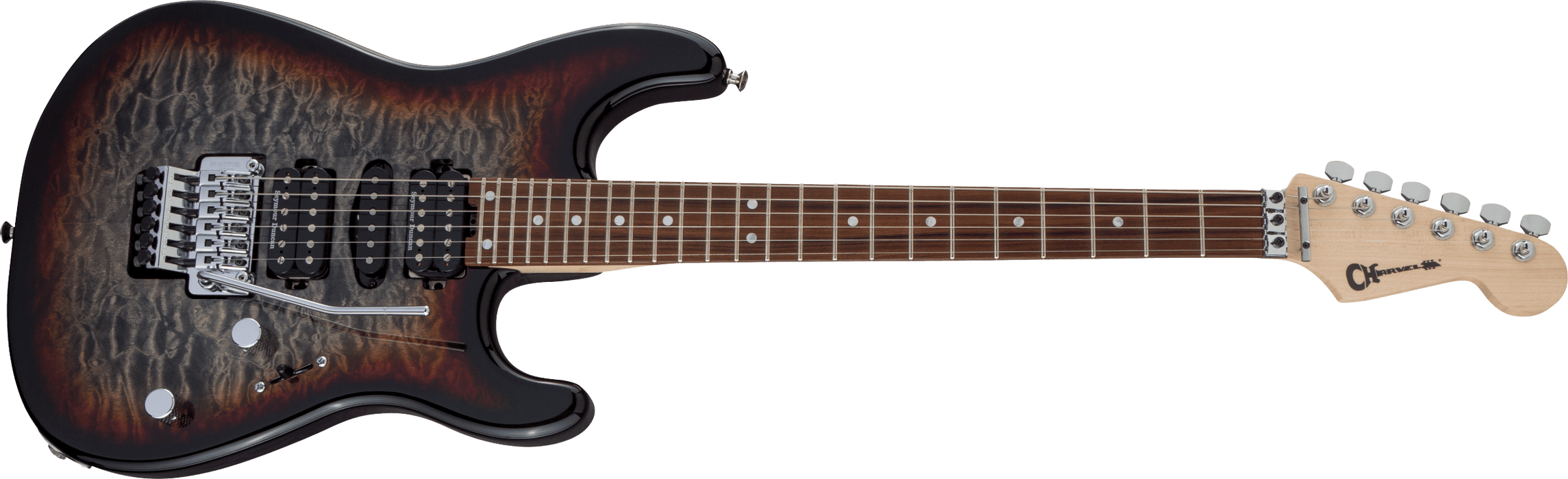 Charvel MJ San Dimas Style 1 HSH FR PF QM, Pau Ferro Fingerboard, Midnight Glow