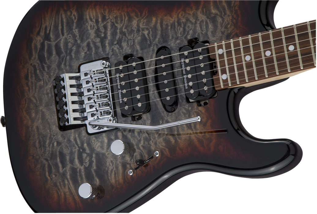 Charvel MJ San Dimas Style 1 HSH FR PF QM, Pau Ferro Fingerboard, Midnight Glow