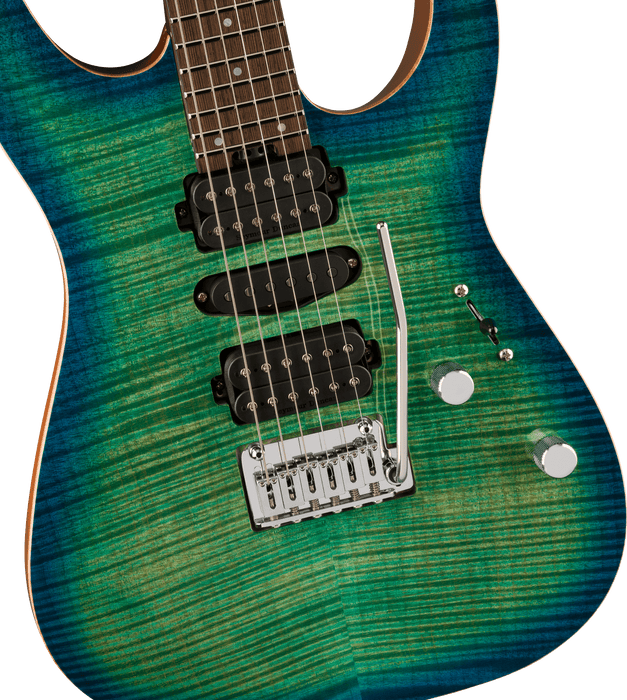 Charvel MJ DK24 HSH 2PT W Mahogany w/ Flame Maple, Wenge Fingerboard, Caribbean Burst