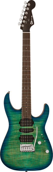 Charvel MJ DK24 HSH 2PT W Mahogany w/ Flame Maple, Wenge Fingerboard, Caribbean Burst