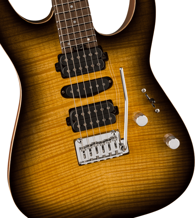 Charvel MJ DK24 HSH 2PT W Mahogany w/ Flame Maple, Wenge Fingerboard, Antique Burst