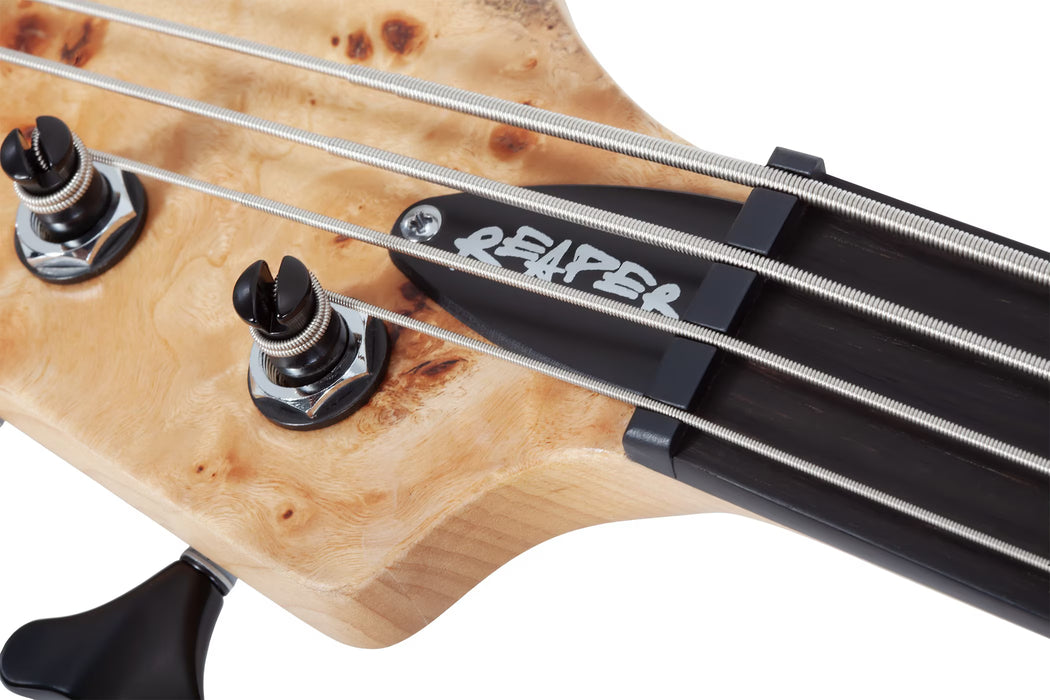 Schecter Reaper-4 4-String Electric Bass, Left-Handed, Natural Satin