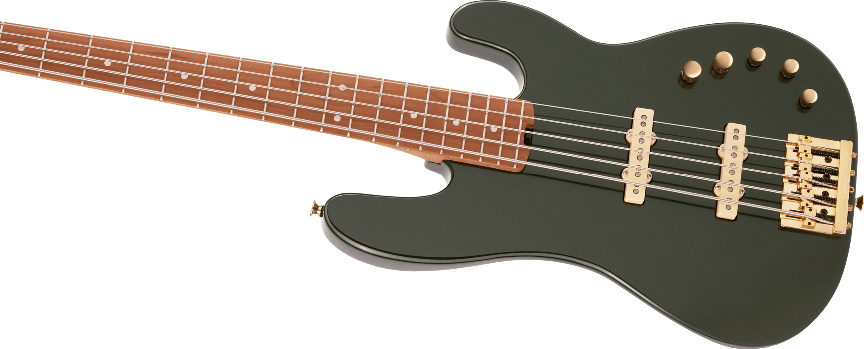 Charvel Pro-Mod San Dimas Bass JJ V, Caramelized Maple Fingerboard, Lambo Green Metallic