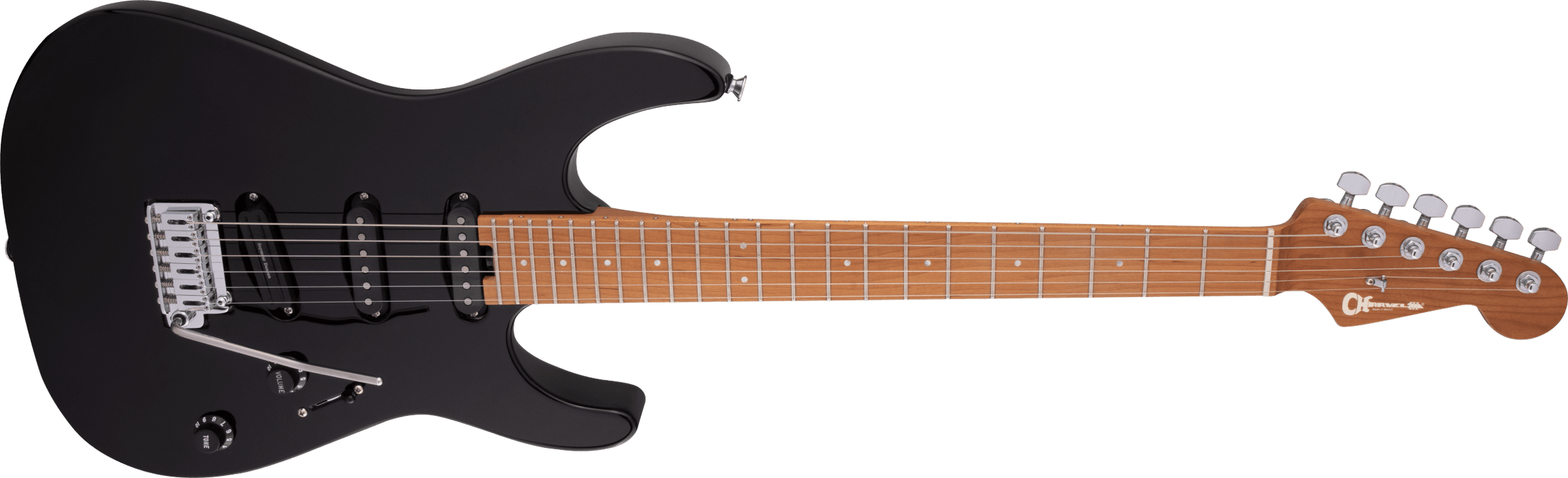 Charvel Pro-Mod DK22 SSS 2PT CM, Caramelized Maple Fingerboard, Gloss Black