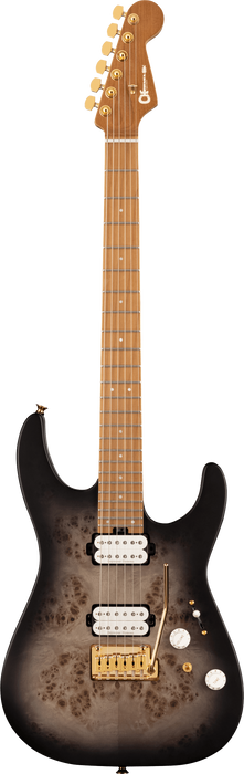 Charvel Pro-Mod DK24 HH 2PT CM Poplar Burl, Caramelized Maple Fingerboard, Transparent Black Burst