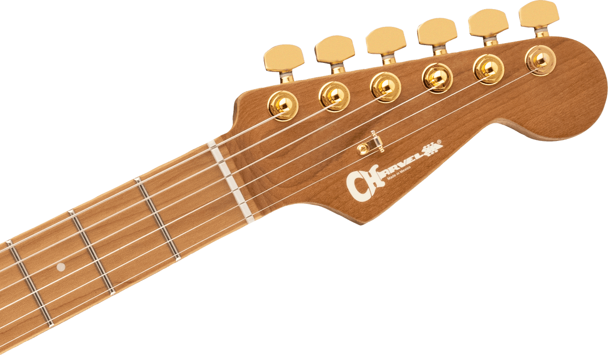 Charvel Pro-Mod DK24 HH 2PT CM Poplar Burl, Caramelized Maple Fingerboard, Transparent Black Burst