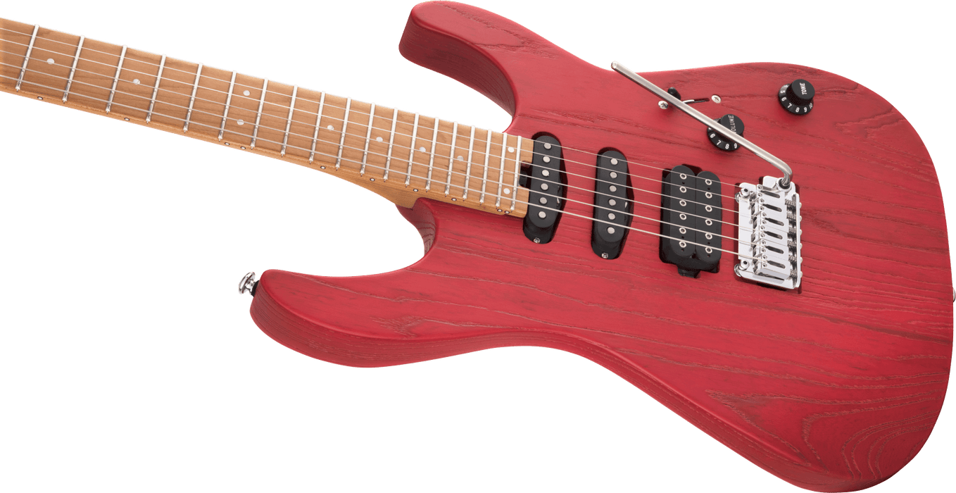 Charvel Pro-Mod DK24 HSS 2PT CM Ash, Caramelized Maple Fingerboard, Red Ash