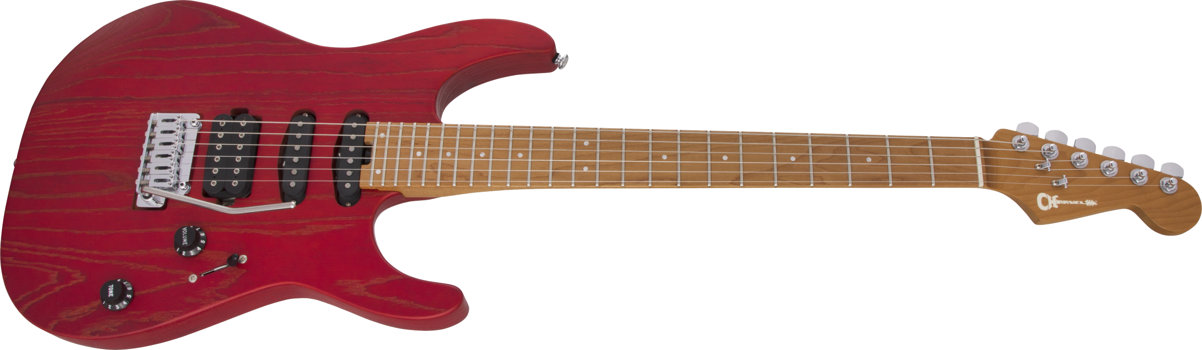 Charvel Pro-Mod DK24 HSS 2PT CM Ash, Caramelized Maple Fingerboard, Red Ash
