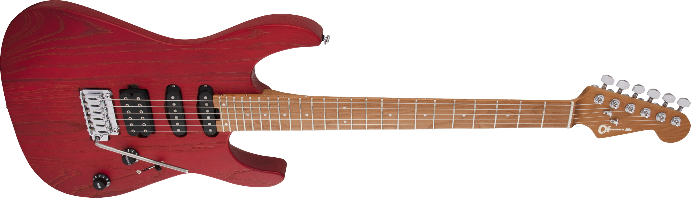 Charvel Pro-Mod DK24 HSS 2PT CM Ash, Caramelized Maple Fingerboard, Red Ash