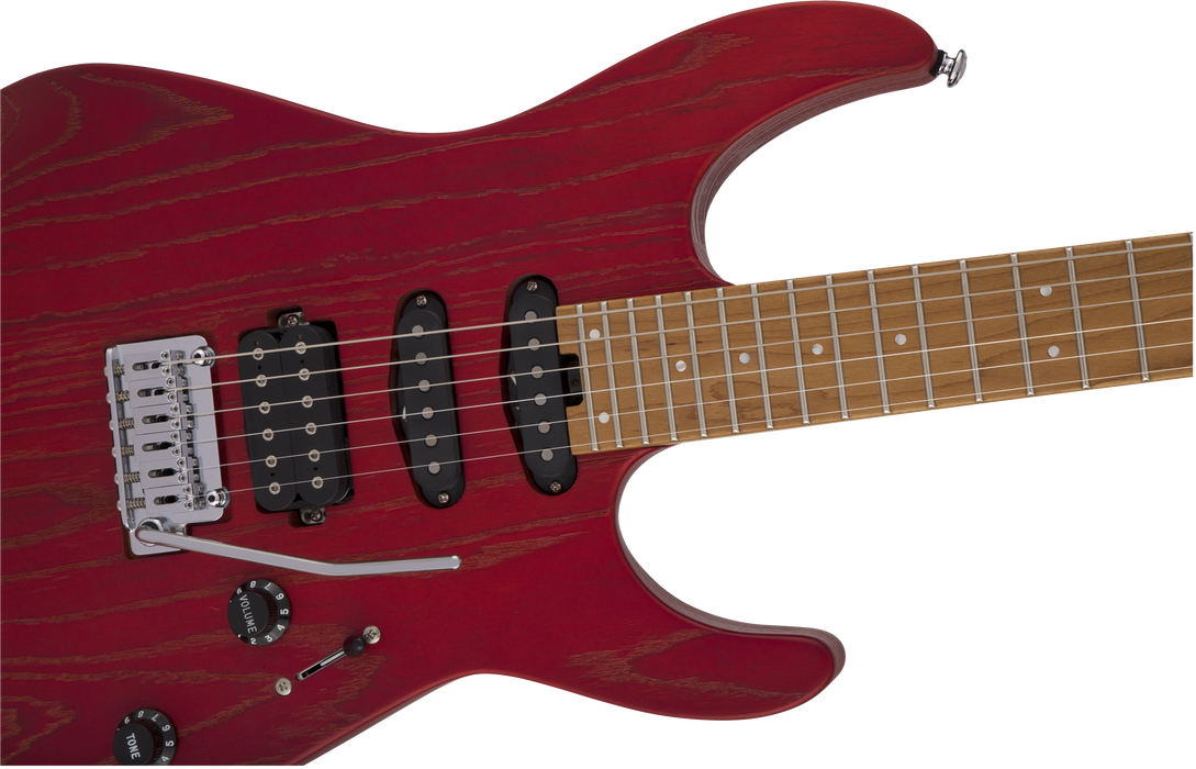 Charvel Pro-Mod DK24 HSS 2PT CM Ash, Caramelized Maple Fingerboard, Red Ash