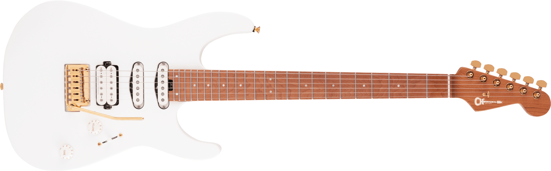 Charvel Pro-Mod DK24 HSS 2PT CM, Caramelized Maple Fingerboard, Snow White