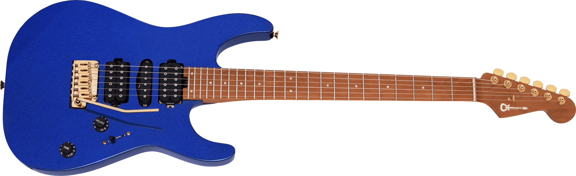 Charvel Pro-Mod DK24 HSH 2PT CM, Caramelized Maple Fingerboard, Mystic Blue