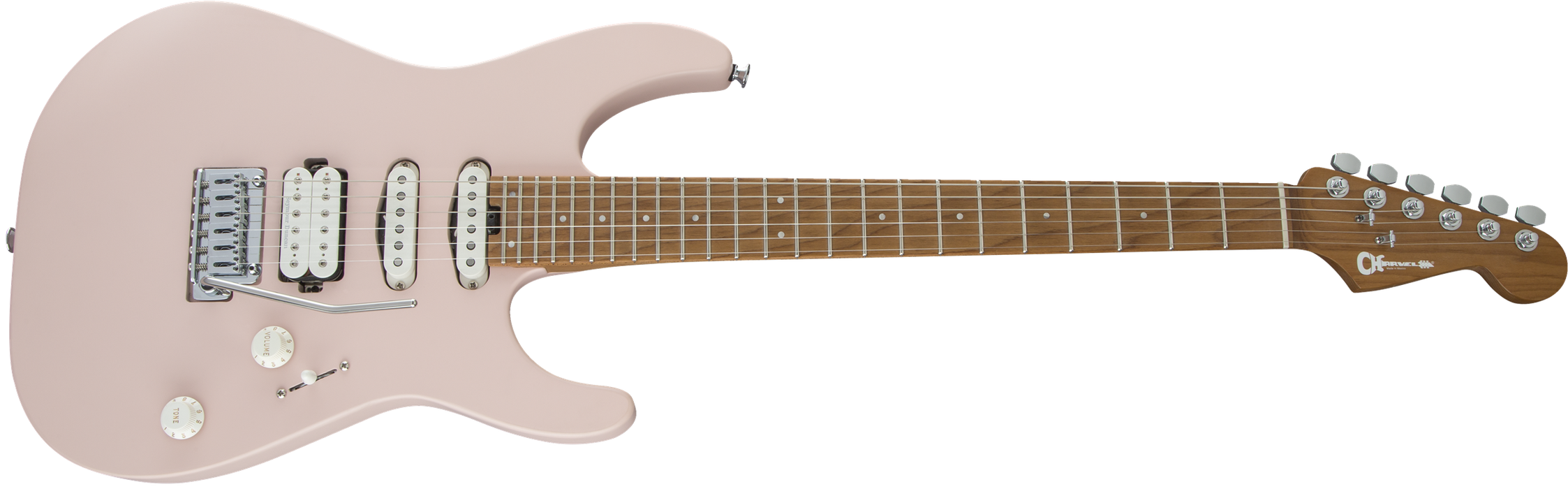Charvel Pro-Mod DK24 HSS 2PT CM, Caramelized Maple Fingerboard, Satin Shell Pink