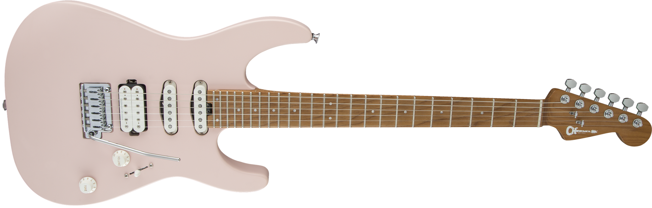 Charvel Pro-Mod DK24 HSS 2PT CM, Caramelized Maple Fingerboard, Satin Shell Pink