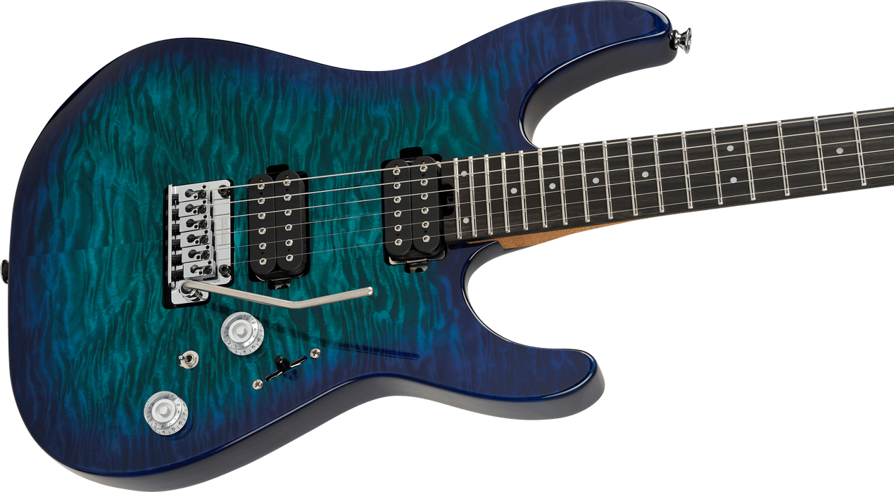 Charvel Pro-Mod Plus DK24 HH 2PT EB QM, Ebony Fingerboard, Chlorine Burst