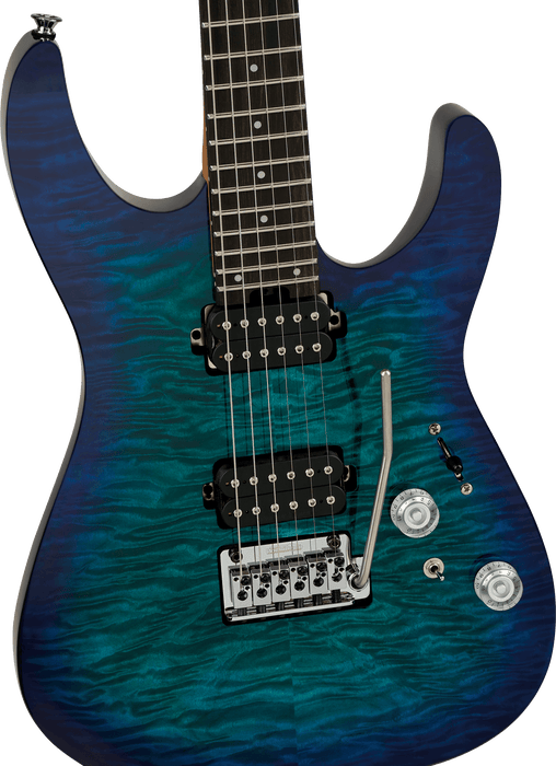 Charvel Pro-Mod Plus DK24 HH 2PT EB QM, Ebony Fingerboard, Chlorine Burst