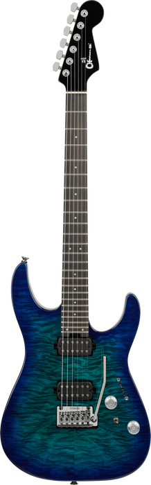 Charvel Pro-Mod Plus DK24 HH 2PT EB QM, Ebony Fingerboard, Chlorine Burst