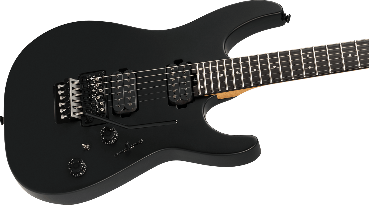 Charvel Pro-Mod Plus Dinky DK24 HH FR EB, touche en ébène, noir satiné