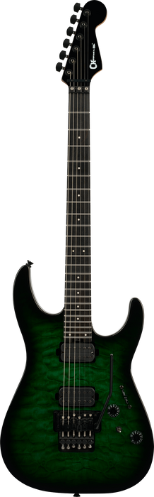 Charvel Pro-Mod Plus Dinky DK24 HH FR QM EB, Ebony Fingerboard, Cloaked Emerald Green