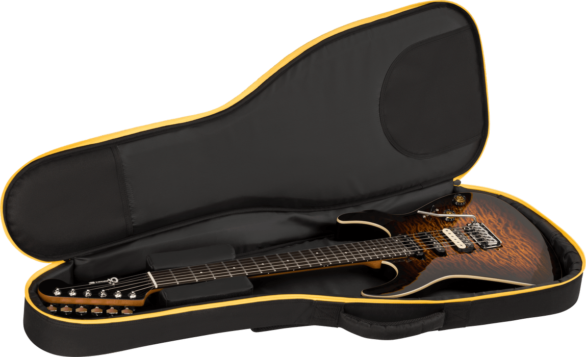 Charvel Pro-Mod Plus Dinky DK24 HSS 2PT EB QM, touche en ébène, Amber Tiger Eye