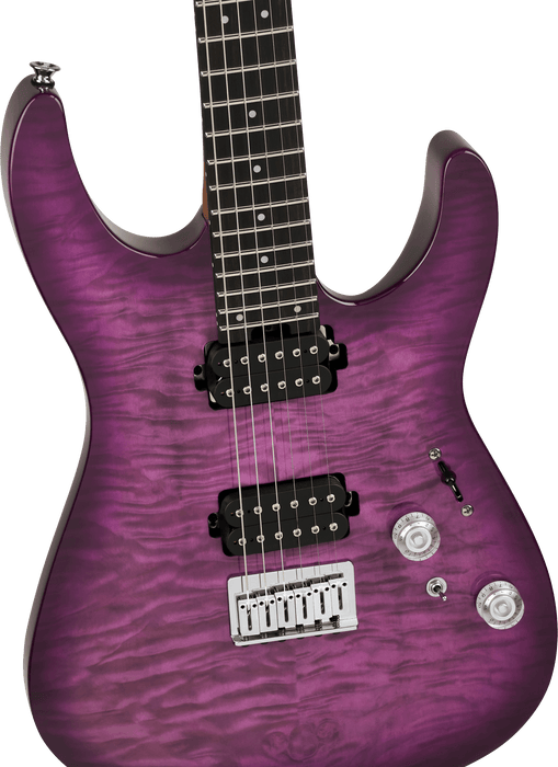 Charvel Pro-Mod Plus DK24 HH HT EB QM, Ebony Fingerboard, Violet Radiance