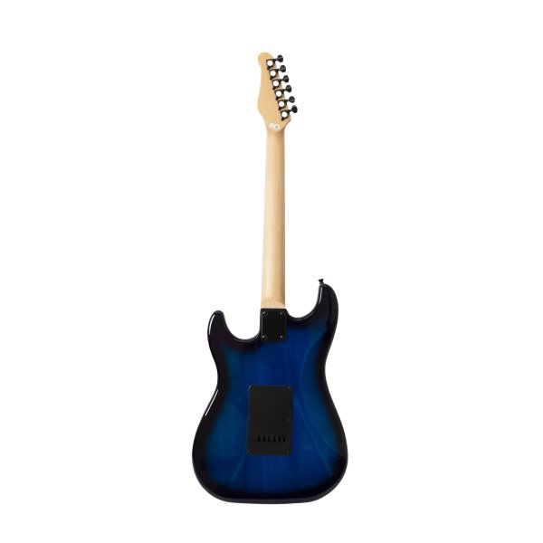 Jay Turser JT-120-TBB Double-Cutaway Electric Guitar with Dual Humbuckers, Transparent Blue