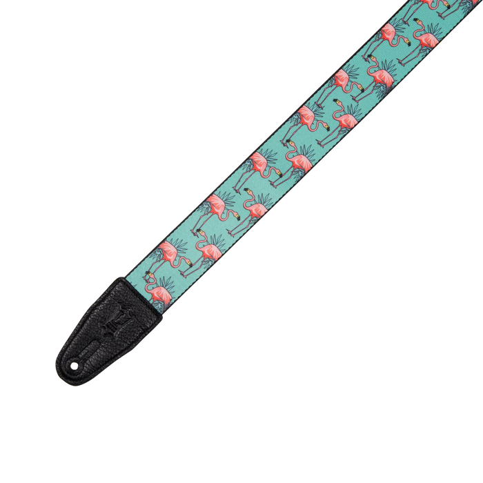 Levy's Graphic Waves Series Polyester Guitar Strap, Flamingos