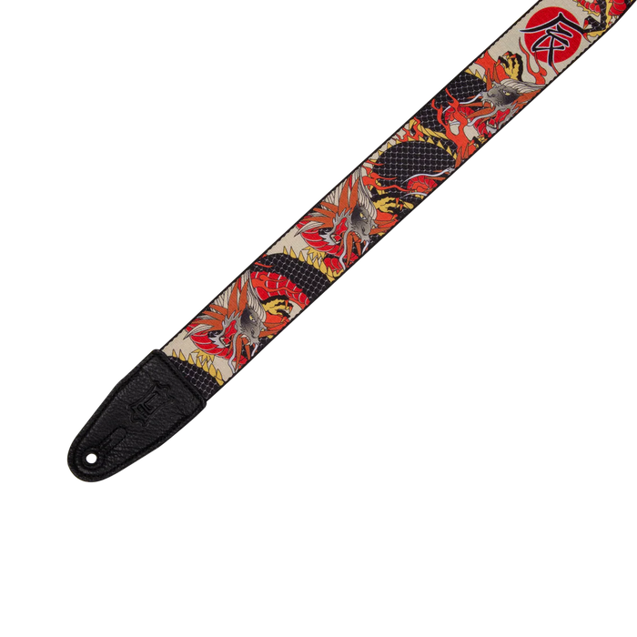 Levy's Eastern Harmony Series Polyester Guitar Strap, Red Dragon